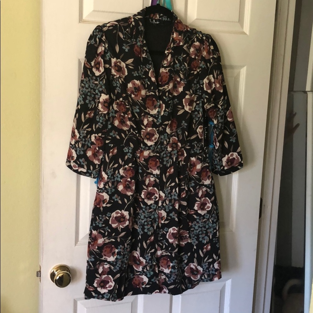 NWT Lulu’s floral collared dress